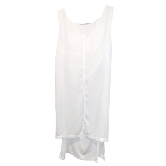Soft Surroundings Tops - Soft Surroundings White Bi-Level Tank Blouse Size L